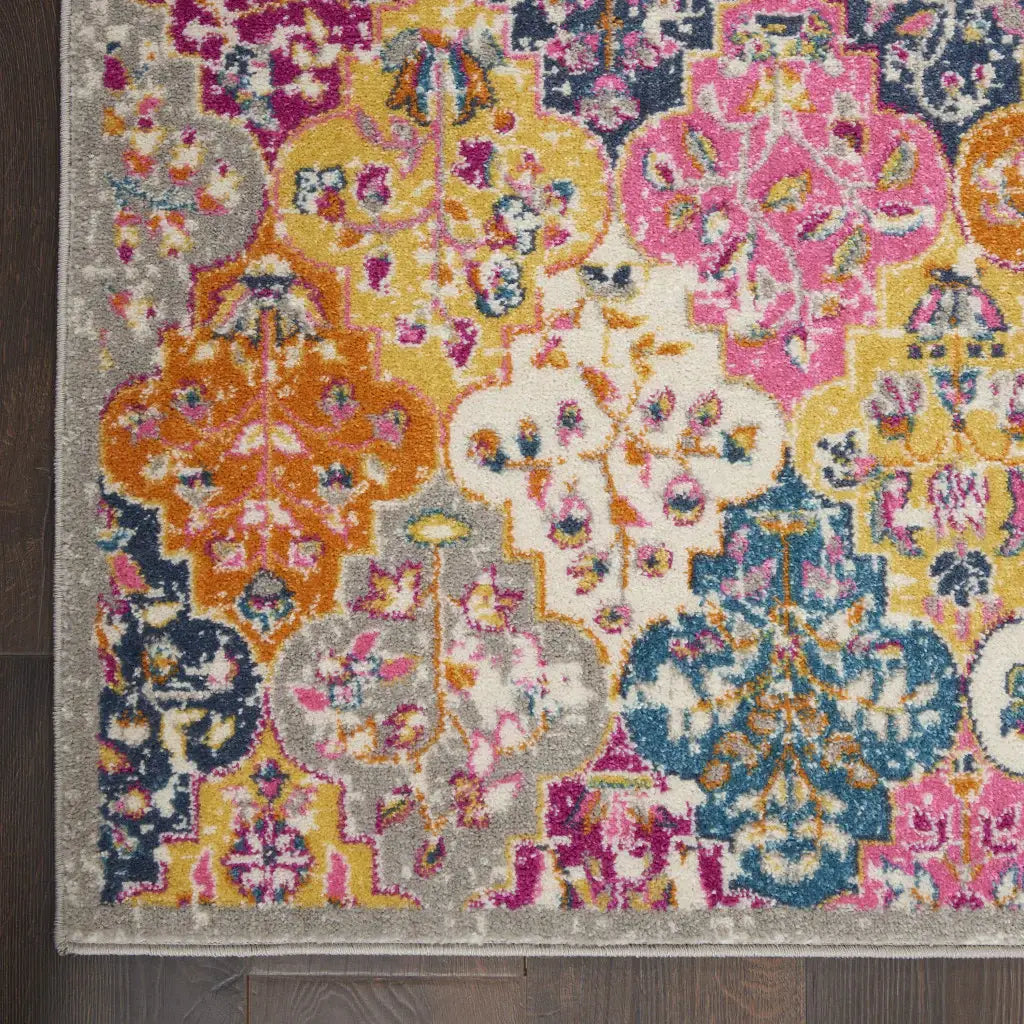 5' X 7' Pink And Gray Geometric Dhurrie Area Rug - Homeroots - Flyclothing LLC