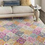 7' X 10' Pink And Gray Geometric Dhurrie Area Rug - Homeroots - Flyclothing LLC
