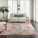8' X 10' Pink And Gray Geometric Dhurrie Area Rug - Homeroots - Flyclothing LLC