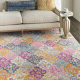 8' X 10' Pink And Gray Geometric Dhurrie Area Rug - Homeroots - Flyclothing LLC