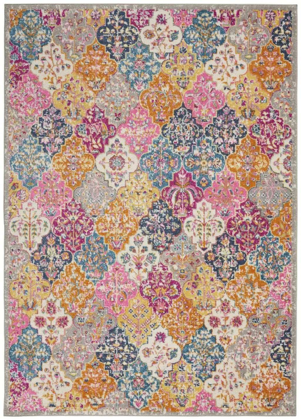 8' X 10' Pink And Gray Geometric Dhurrie Area Rug - Homeroots - Flyclothing LLC