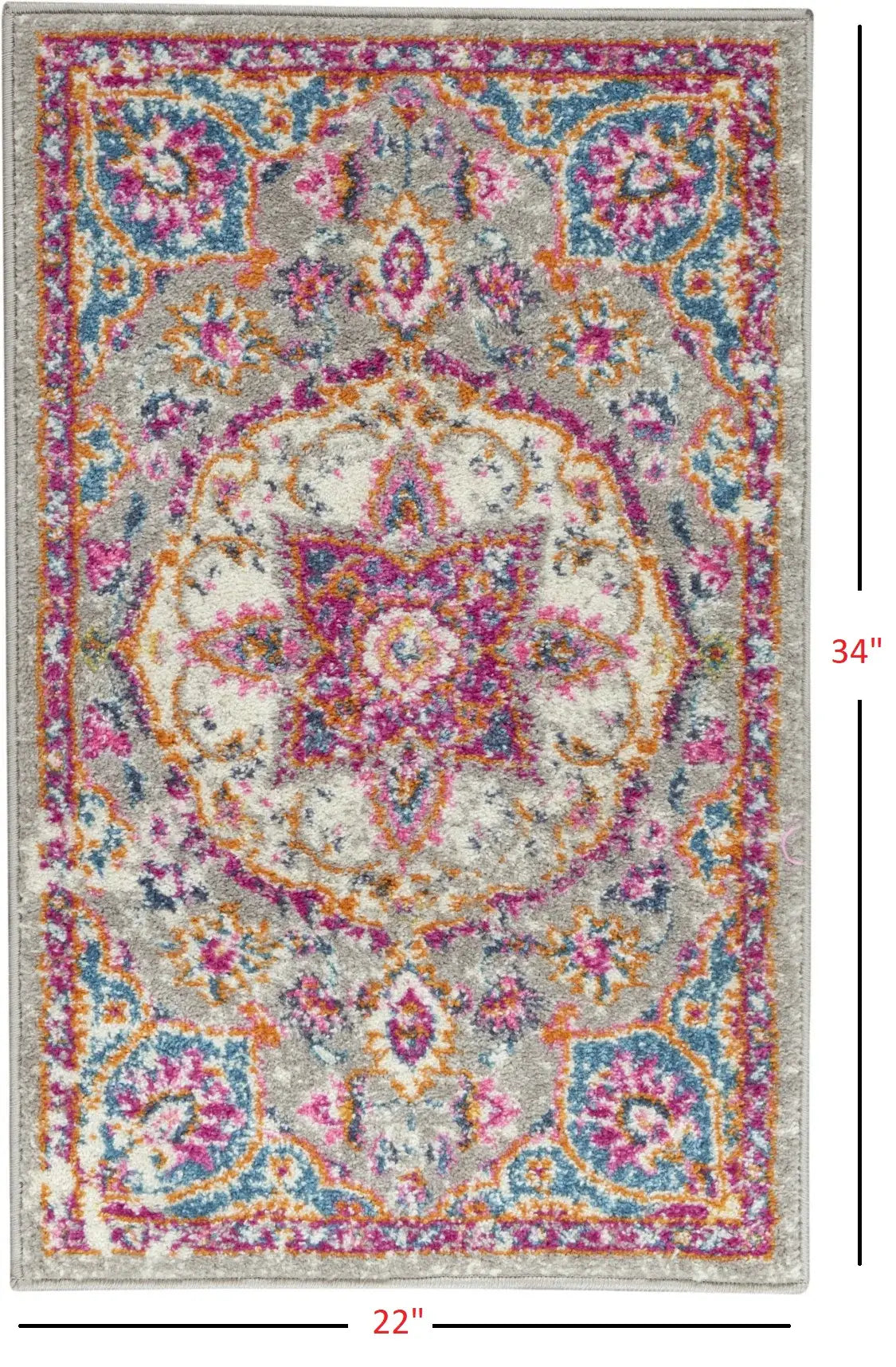 2' X 3' Pink And Gray Power Loom Area Rug - Homeroots - Flyclothing LLC