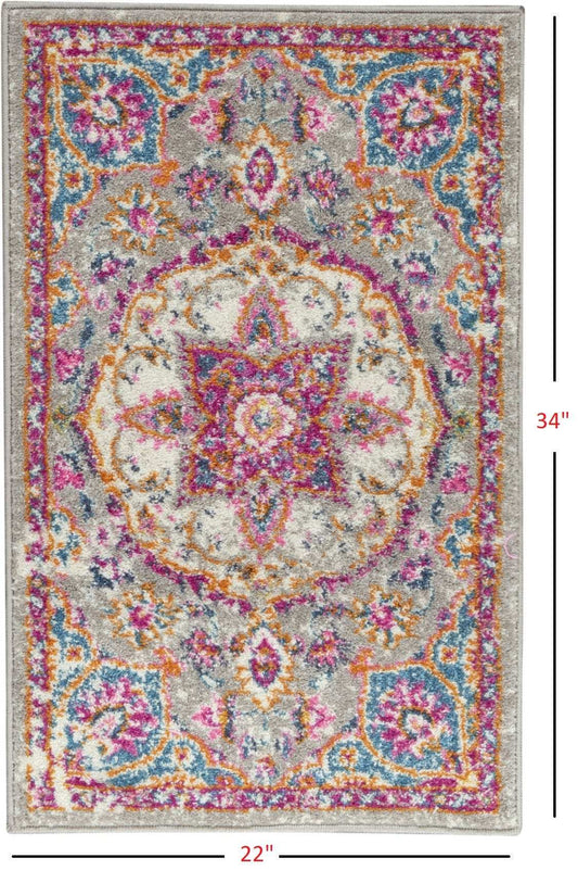 2' X 3' Pink And Gray Power Loom Area Rug - Homeroots - Flyclothing LLC