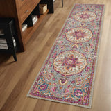 6' Pink And Gray Power Loom Runner Rug - Homeroots - Flyclothing LLC