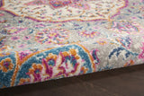 6' Pink And Gray Power Loom Runner Rug - Homeroots