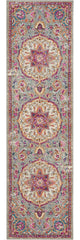 8' Pink And Gray Power Loom Runner Rug - Homeroots