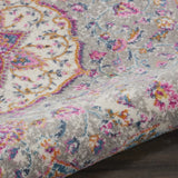 5' Gray and Pink Round Medallion Power Loom Area Rug - Homeroots - Flyclothing LLC