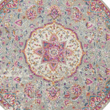 5' Gray and Pink Round Medallion Power Loom Area Rug - Homeroots