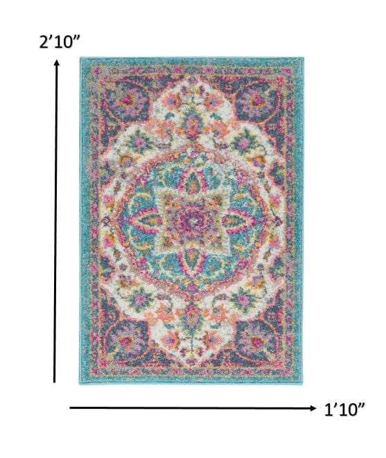 2' X 3' Pink And Green Dhurrie Area Rug - Homeroots - Flyclothing LLC