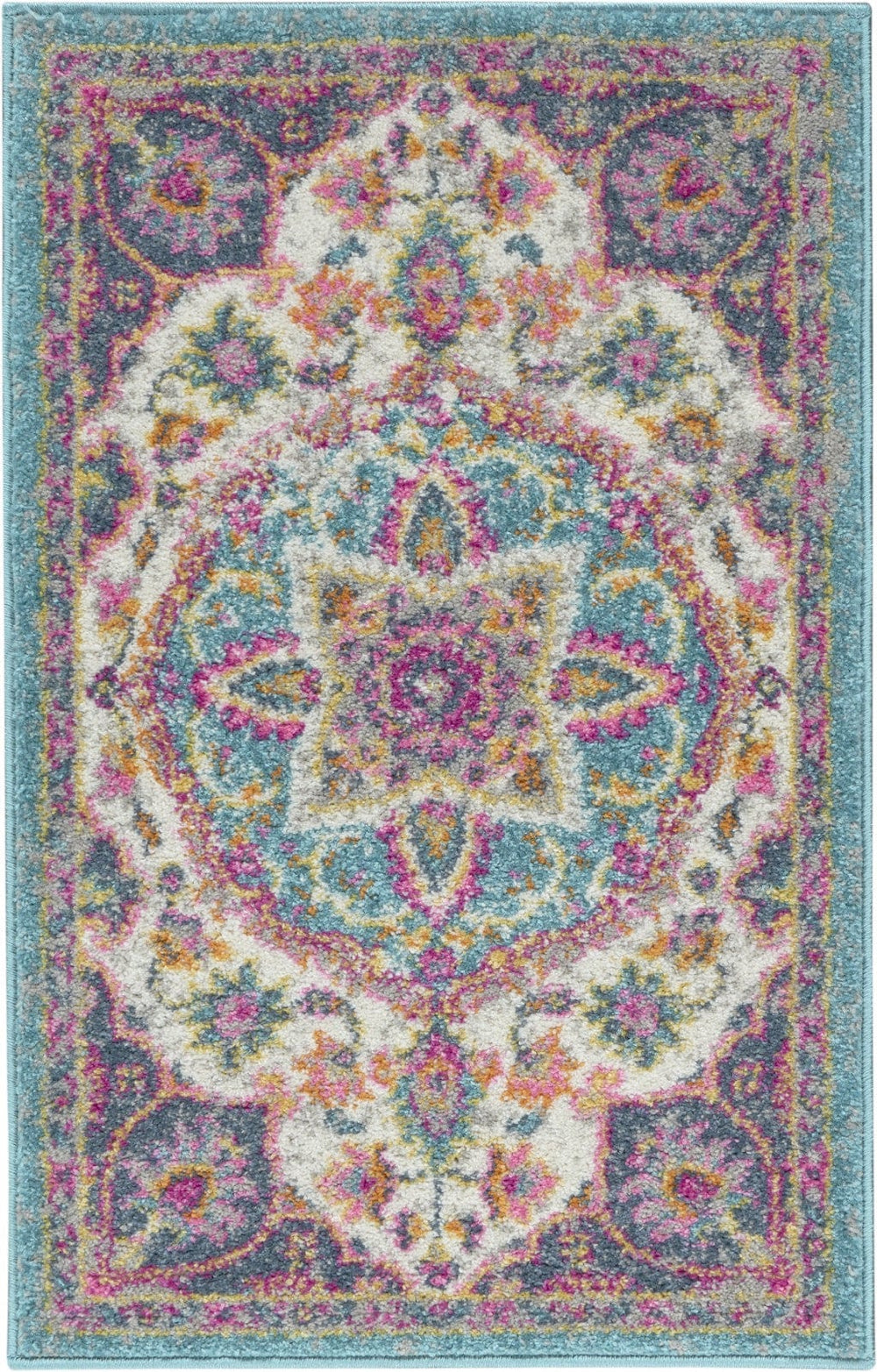 2' X 3' Pink And Green Dhurrie Area Rug - Homeroots