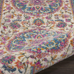 8' Pink And Green Dhurrie Runner Rug - Homeroots