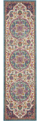 8' Pink And Green Dhurrie Runner Rug - Homeroots