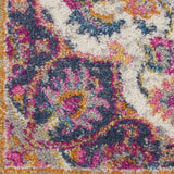 8' Pink And Green Dhurrie Runner Rug - Homeroots