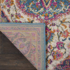 8' Pink And Green Dhurrie Runner Rug - Homeroots