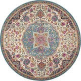 4' Pink And Green Round Dhurrie Area Rug - Homeroots - Flyclothing LLC