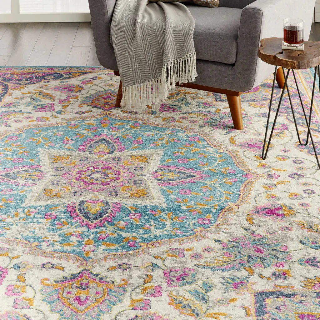 7' X 10' Pink And Green Dhurrie Area Rug - Homeroots - Flyclothing LLC