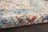 8' Blue And Ivory Power Loom Runner Rug - Homeroots