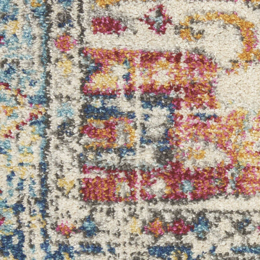 8' Blue And Ivory Power Loom Runner Rug - Homeroots - Flyclothing LLC