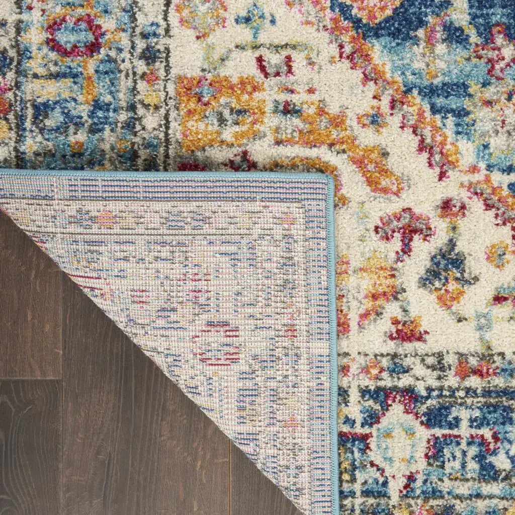 4' X 6' Blue And Ivory Power Loom Area Rug - Homeroots - Flyclothing LLC