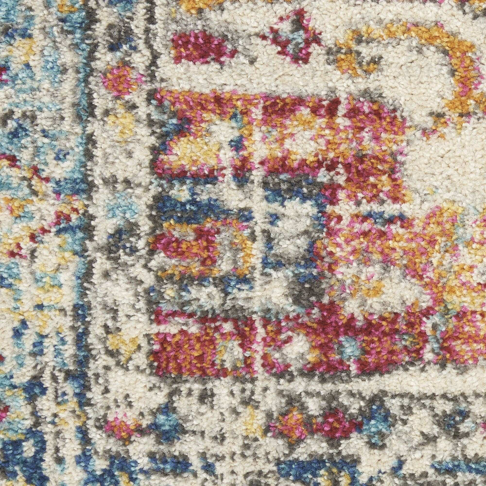 4' Blue And Ivory Round Power Loom Area Rug - Homeroots - Flyclothing LLC