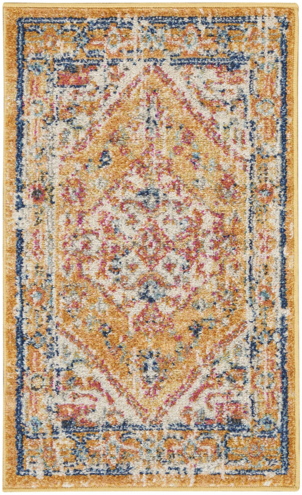 2' X 3' Yellow And Ivory Dhurrie Area Rug - Homeroots