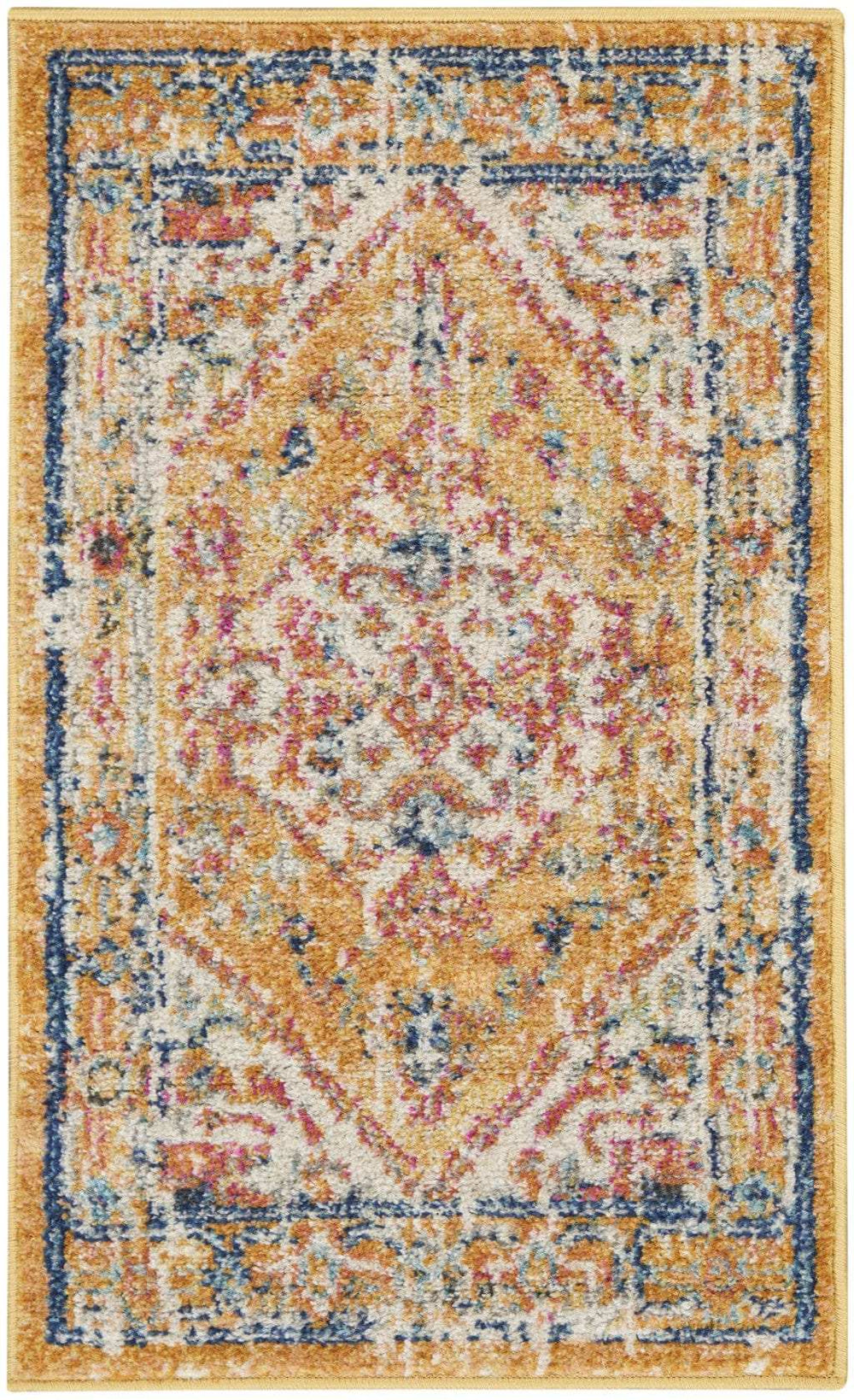 2' X 3' Yellow And Ivory Dhurrie Area Rug - Homeroots - Flyclothing LLC