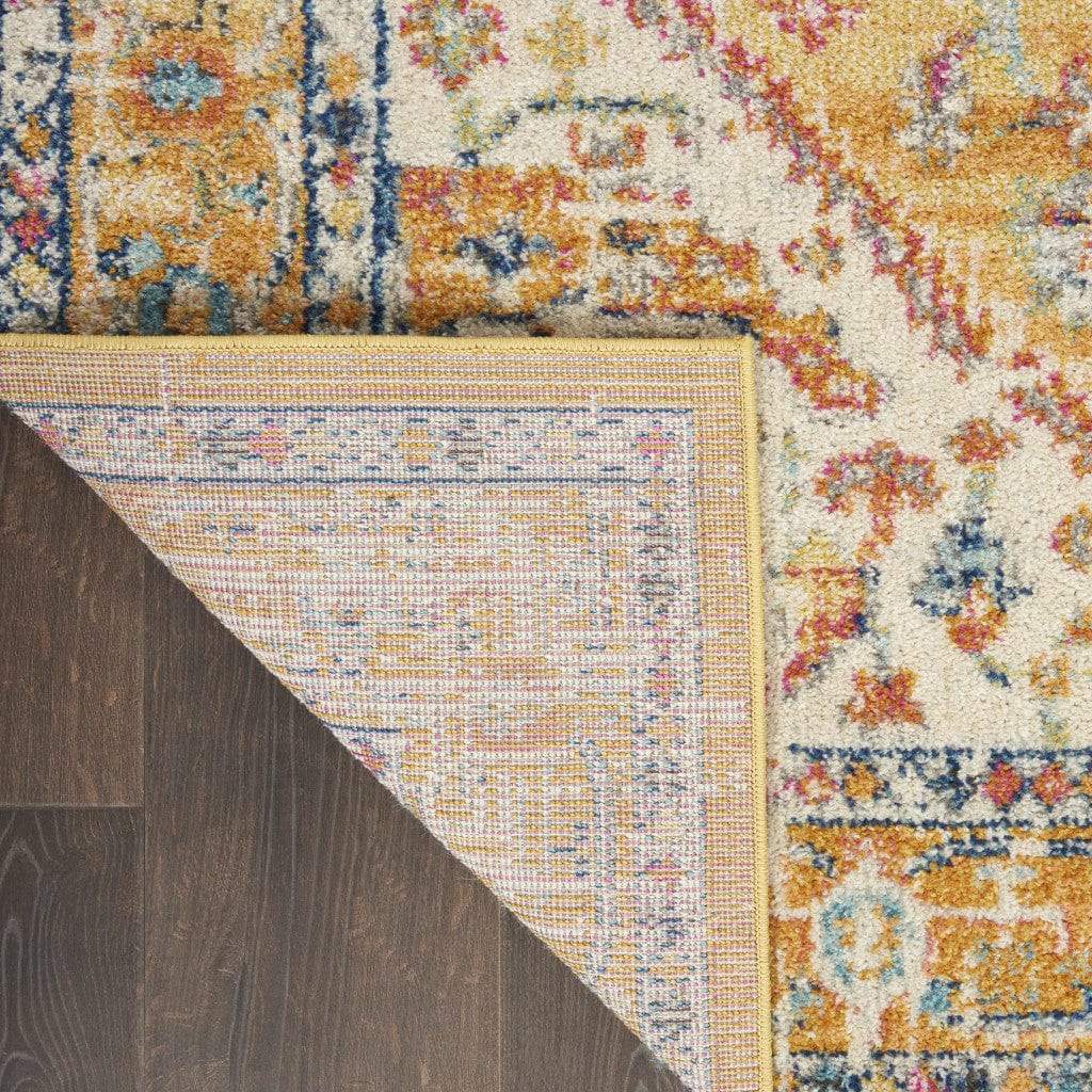 10' Yellow And Ivory Dhurrie Runner Rug - Homeroots - Flyclothing LLC