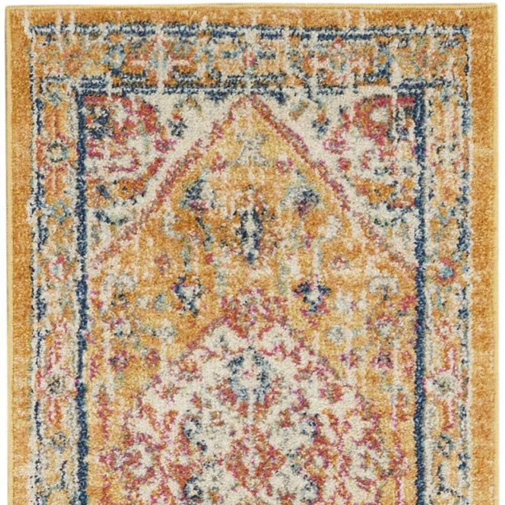 10' Yellow And Ivory Dhurrie Runner Rug - Homeroots - Flyclothing LLC