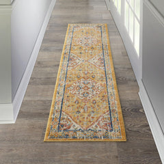 8' Yellow And Ivory Dhurrie Runner Rug - Homeroots