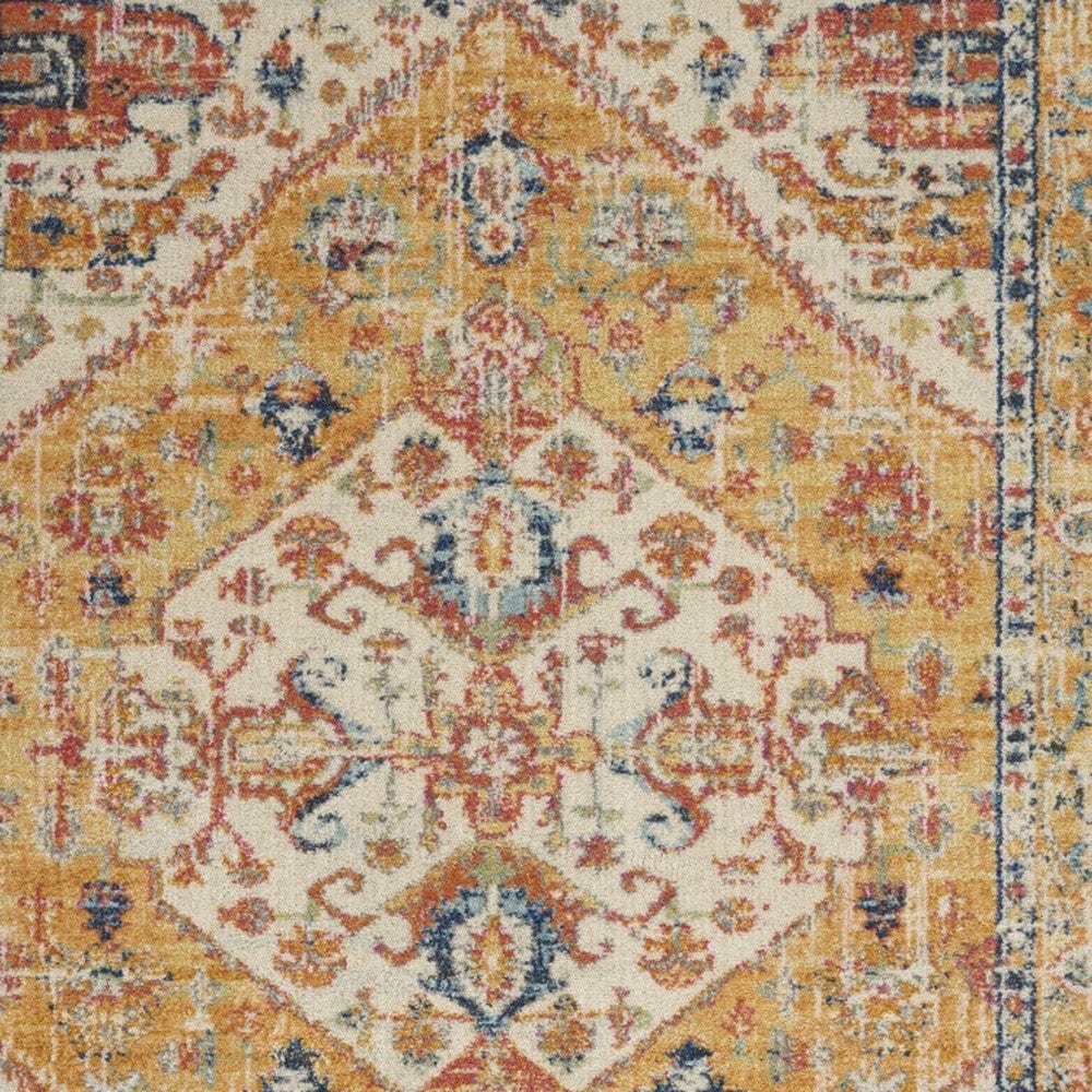 4' X 6' Yellow And Ivory Dhurrie Area Rug - Homeroots