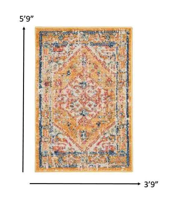 4' X 6' Yellow And Ivory Dhurrie Area Rug - Homeroots - Flyclothing LLC