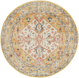 4' Yellow And Ivory Round Dhurrie Area Rug - Homeroots