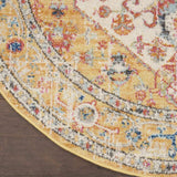 4' Yellow And Ivory Round Dhurrie Area Rug - Homeroots - Flyclothing LLC