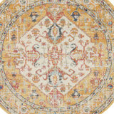4' Yellow And Ivory Round Dhurrie Area Rug - Homeroots