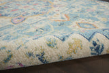 8' Blue And Ivory Dhurrie Runner Rug - Homeroots