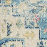 8' Blue And Ivory Dhurrie Runner Rug - Homeroots