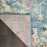8' Blue And Ivory Dhurrie Runner Rug - Homeroots