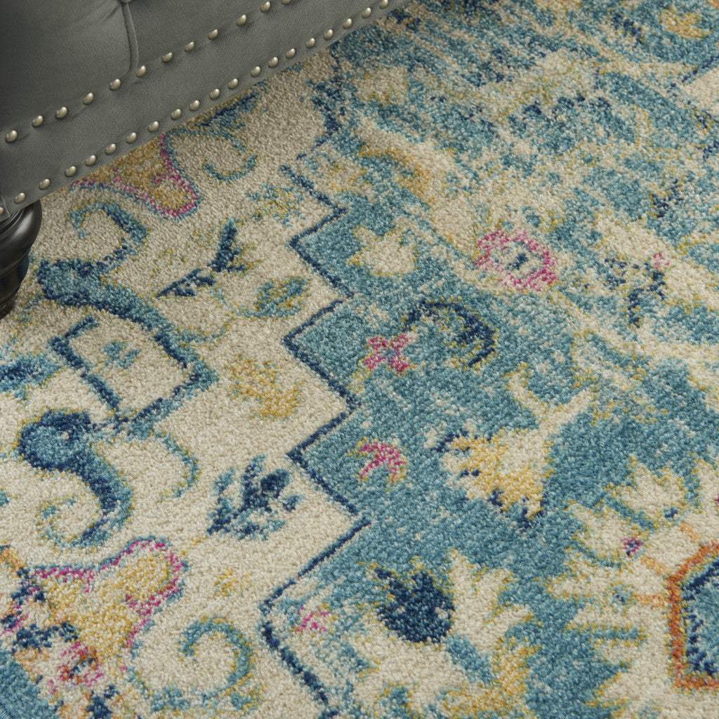 4' X 6' Blue And Ivory Dhurrie Area Rug - Homeroots - Flyclothing LLC