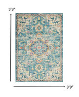 4' X 6' Blue And Ivory Dhurrie Area Rug - Homeroots - Flyclothing LLC