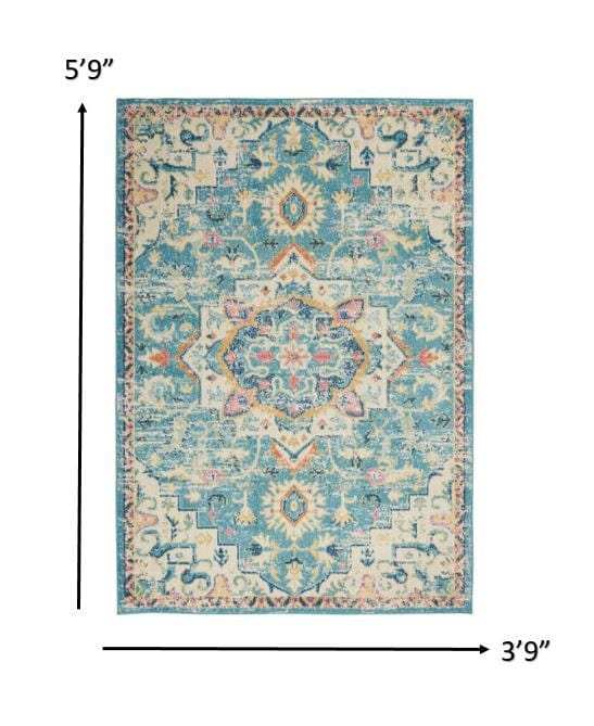 4' X 6' Blue And Ivory Dhurrie Area Rug - Homeroots - Flyclothing LLC