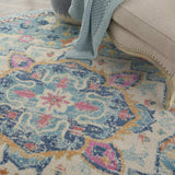 8' Blue And Ivory Round Dhurrie Area Rug - Homeroots - Flyclothing LLC