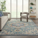 8' X 10' Blue And Ivory Dhurrie Area Rug - Homeroots - Flyclothing LLC