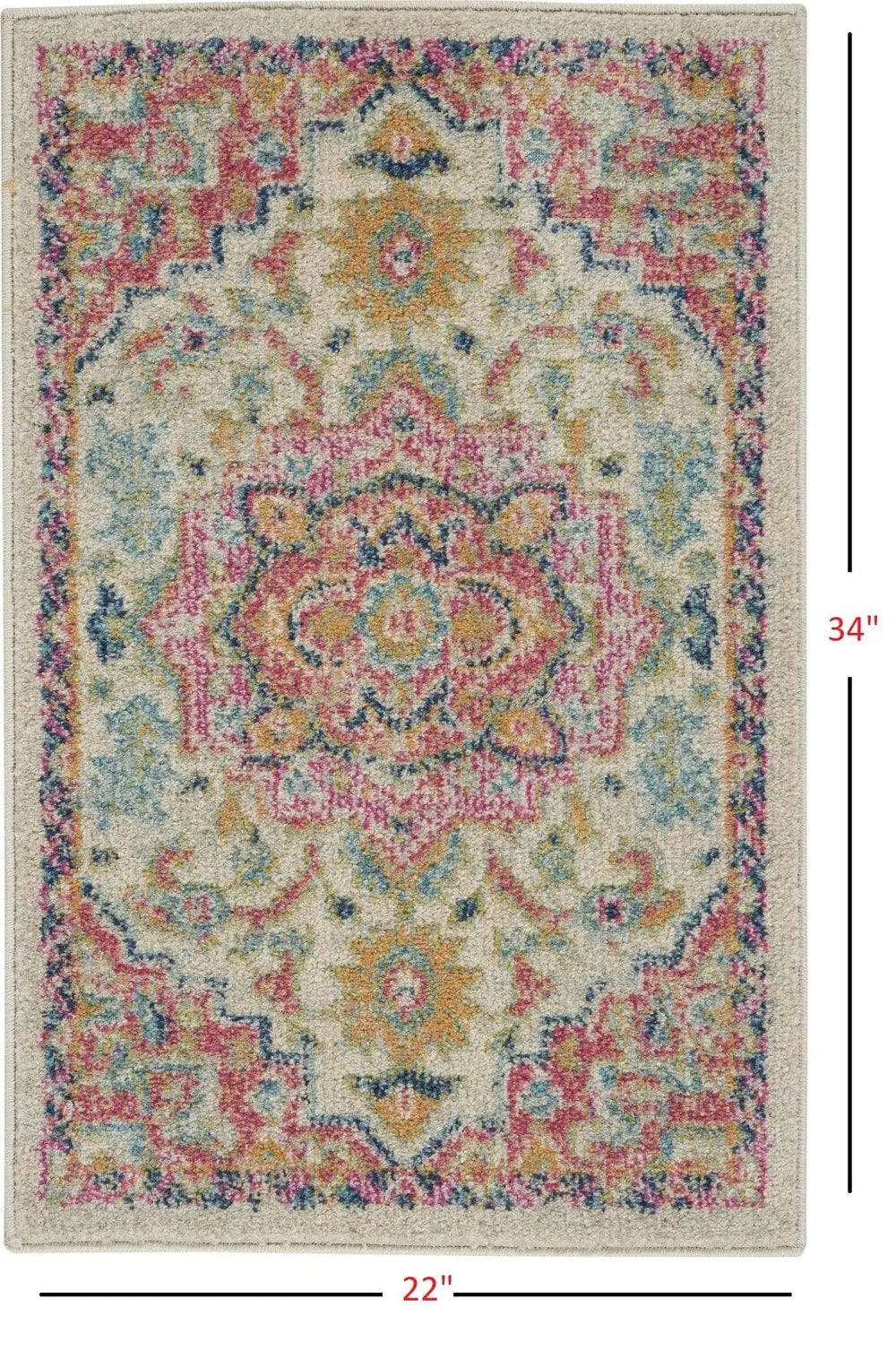 2' X 3' Pink And Ivory Southwestern Dhurrie Area Rug - Homeroots