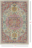 2' X 3' Pink And Ivory Southwestern Dhurrie Area Rug - Homeroots