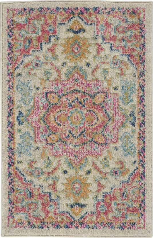 2' X 3' Pink And Ivory Southwestern Dhurrie Area Rug - Homeroots