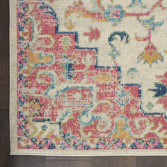 6' Pink And Ivory Southwestern Dhurrie Runner Rug - Homeroots