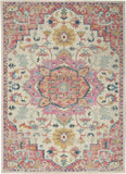 4' X 6' Pink And Ivory Southwestern Dhurrie Area Rug - Homeroots