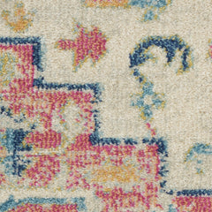 5' X 7' Pink And Ivory Southwestern Dhurrie Area Rug - Homeroots