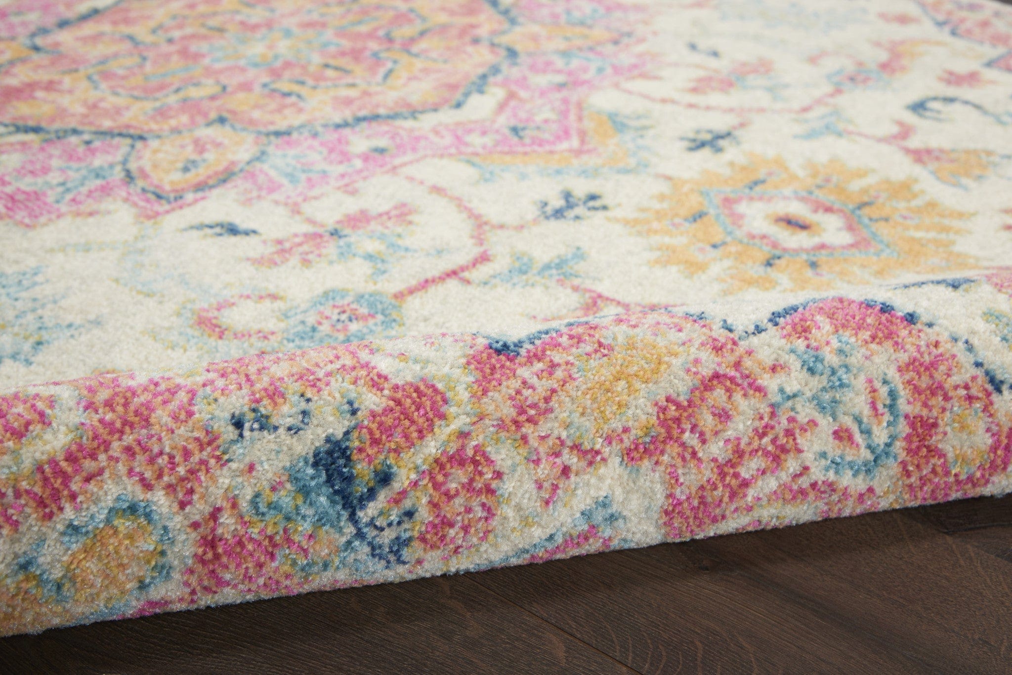 5' X 7' Pink And Ivory Southwestern Dhurrie Area Rug - Homeroots