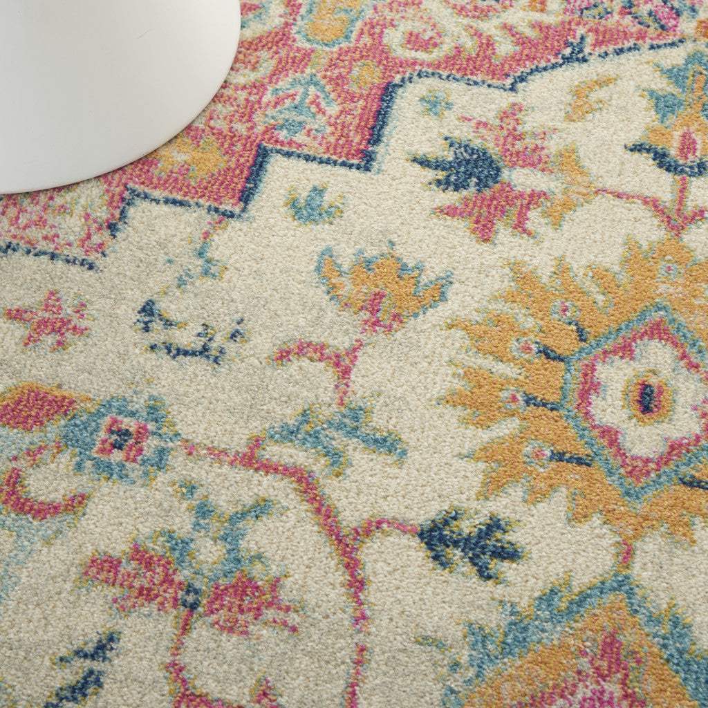 5' X 7' Pink And Ivory Southwestern Dhurrie Area Rug - Homeroots - Flyclothing LLC